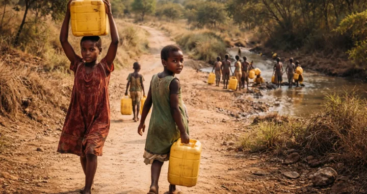 Children struggling for Clean Water Access