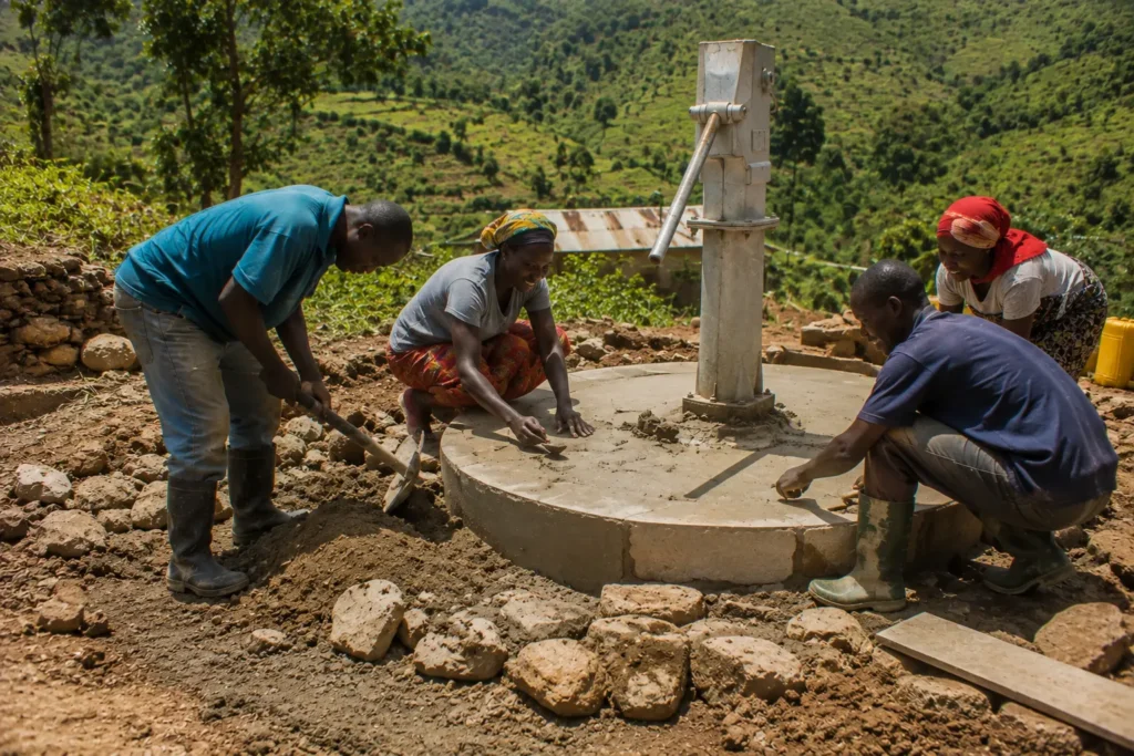 The community looking after their water system.